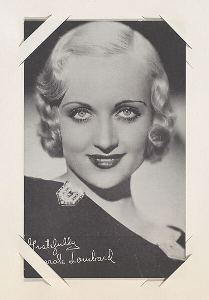 Carole Lombard from Movie Stars Exhibit Cards series (W401), Commercial photolithograph 