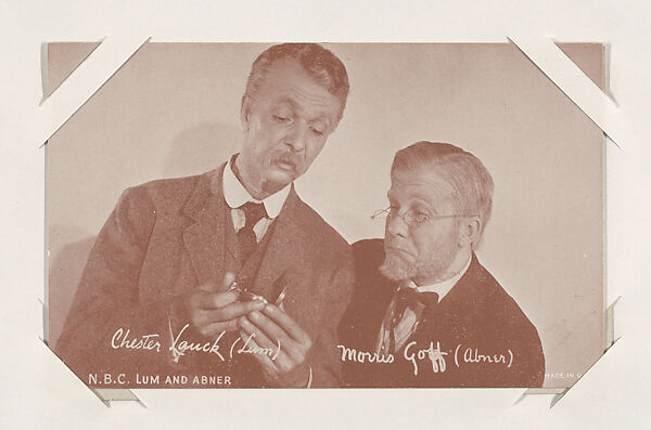 Chester Lauck and Morris Goff from TV and Radio Stars Exhibit Cards series (W409), Commercial color photolithograph 