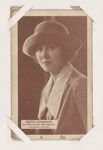 Edith Johnson in "Wolves of the North" from Scenes from Movies Exhibit Cards series (W404), Commercial color photolithograph 