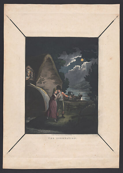 The Assignation, Thomas Rowlandson (British, London 1757–1827 London), Aquatint with applied color 