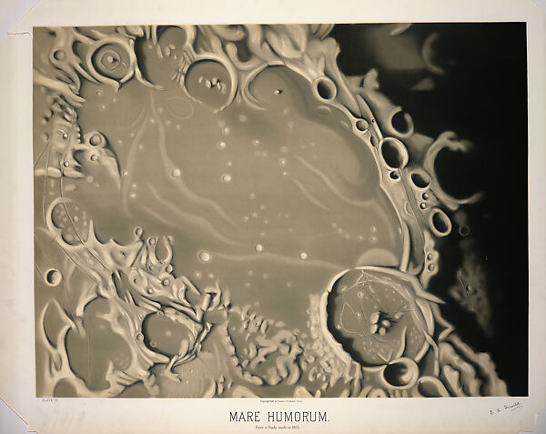 Mare Humorum, from The Trouvelot Astronomical Drawings Manual, Etienne Léopold Trouvelot (French, Aisne 1827–1895 Meudon), Chromolithograph 