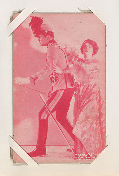 Norman Kerry and Mary Philbin in "The Phantom of the Opera" from Scenes from Movies Exhibit Cards series (W404), Commercial color photolithograph 