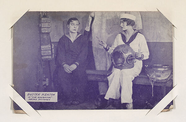 Buster Keaton in "The Navigator" from Scenes from Movies Exhibit Cards series (W404), Commercial color photolithograph 