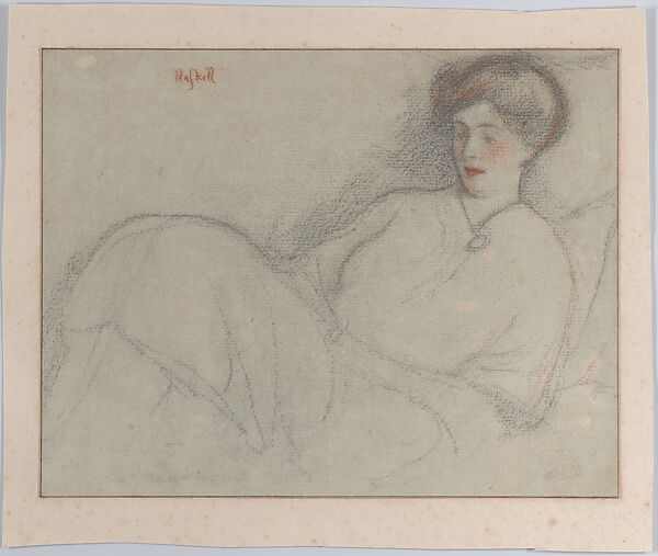 Unknown Lady Reclining, Ernest Haskell (American, Woodstock, Connecticut 1876–1925 West Point, Maine), Red and black chalk 