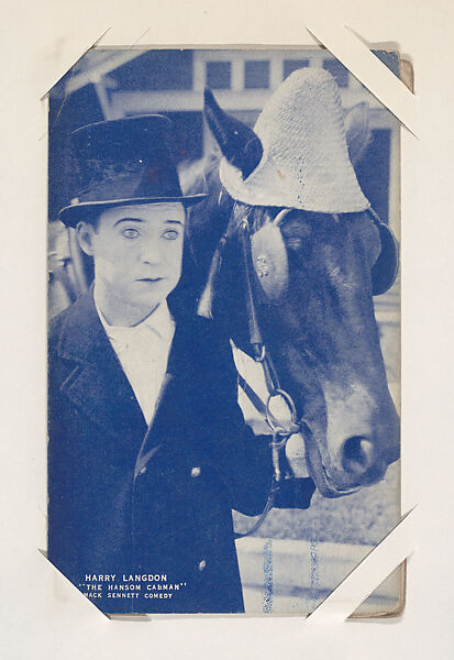 Harry Langdon in "The Hansom Cabman" from Scenes from Movies Exhibit Cards series (W404), Commercial color photolithograph 