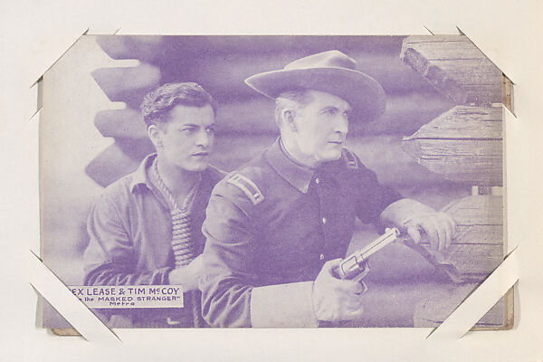 Rex Lease & Tim McCoy "in the Masked Stranger" from Western Stars or Scenes Exhibit Cards series (W412), Commercial color photolithograph 