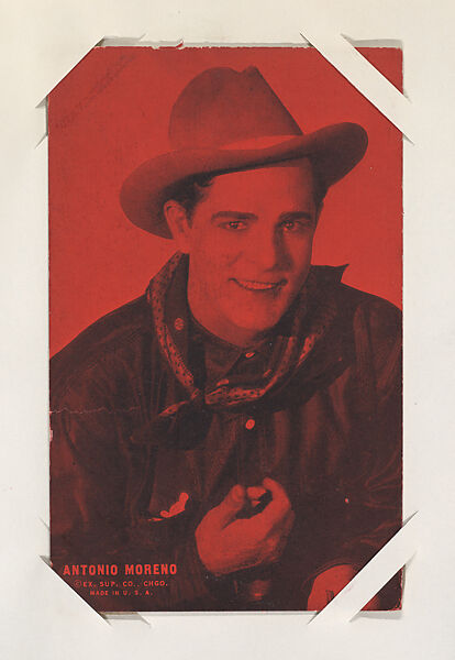 Antonio Moreno from Western Stars or Scenes Exhibit Cards series (W412), Exhibit Supply Company, Commercial color photolithograph