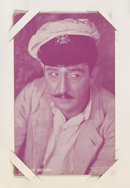 Adolphe Menjou from Movie Stars Exhibit Cards series (W401), Exhibit Supply Company, Commercial color photolithograph