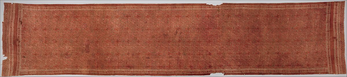 Textile with Sacred Goose (Hamsa) Design, Cotton, block-printed and mordant-dyed, India (Gujarat, for Indonesian Market) 
