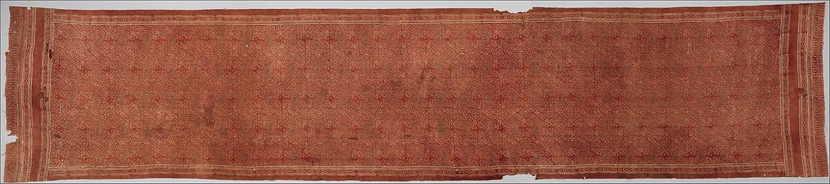 Textile with Sacred Goose (Hamsa) Design, Cotton, block-printed and mordant-dyed, India (Gujarat, for Indonesian Market)