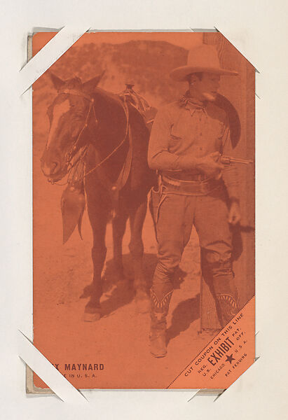 Tex Maynard from Western Stars or Scenes Exhibit Cards series (W412), Exhibit Supply Company, Commercial color photolithograph 