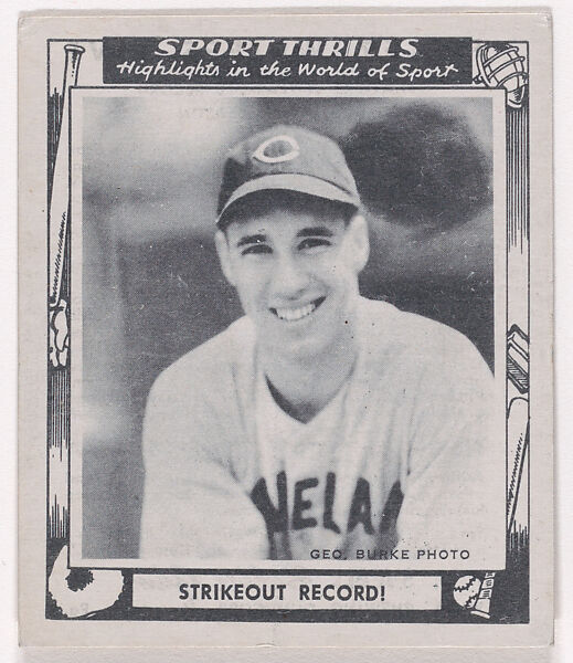 Strikeout Record!, from the "Sport Thrills" series (R448), issued with Swell Bubble Gum by the Philadelphia Chewing Gum Corporation, Issued by Philadelphia Chewing Gum Corporation, Commercial photolithograph 