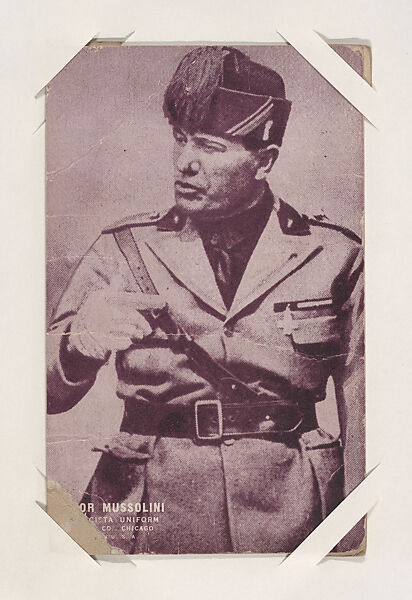 Mussolini from World War II (Dictators) Exhibit Cards series (W400), Exhibit Supply Company, Commercial color photolithograph 