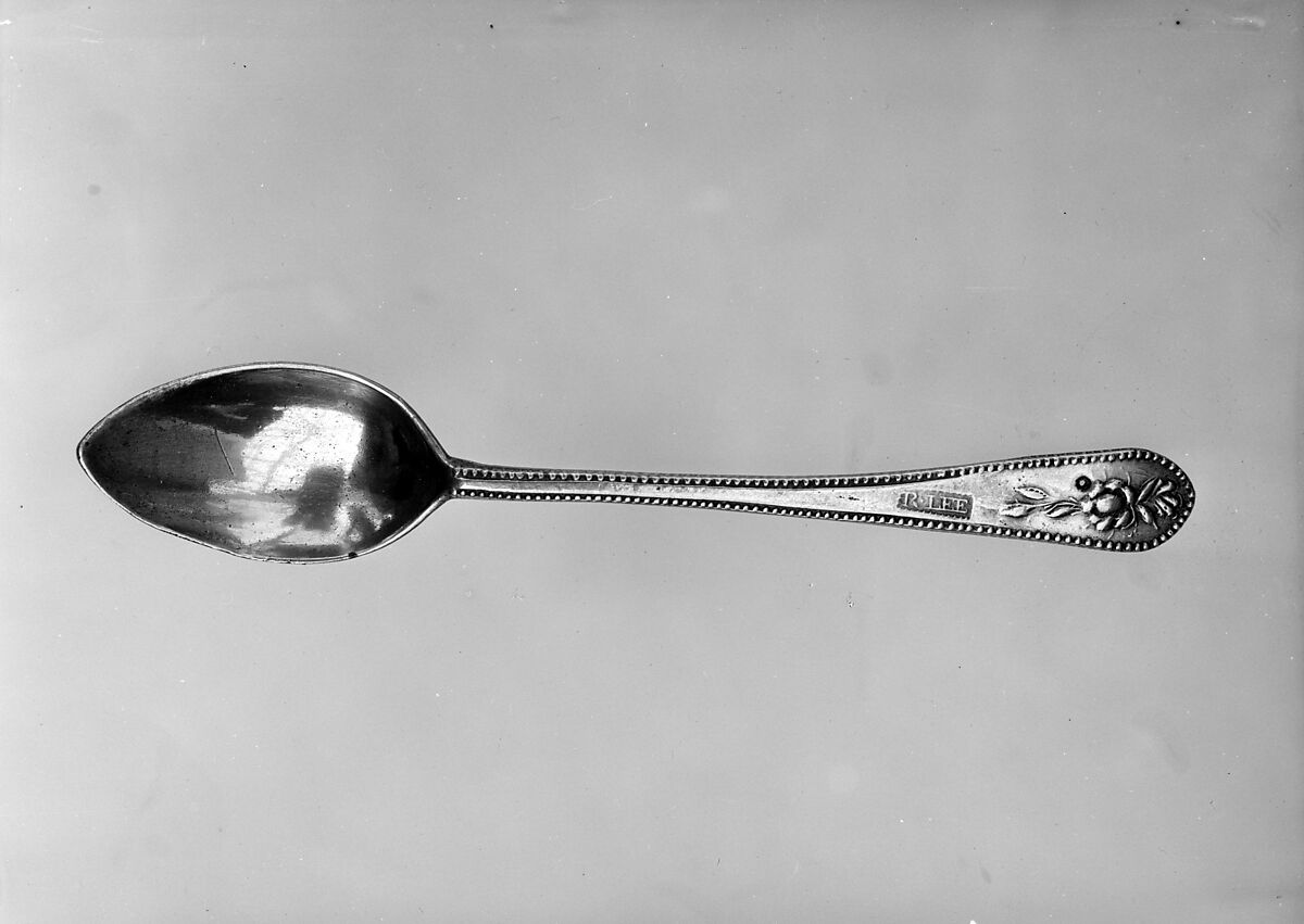 Spoon, Attributed to Richard Lee (1747–1823), Pewter, American 