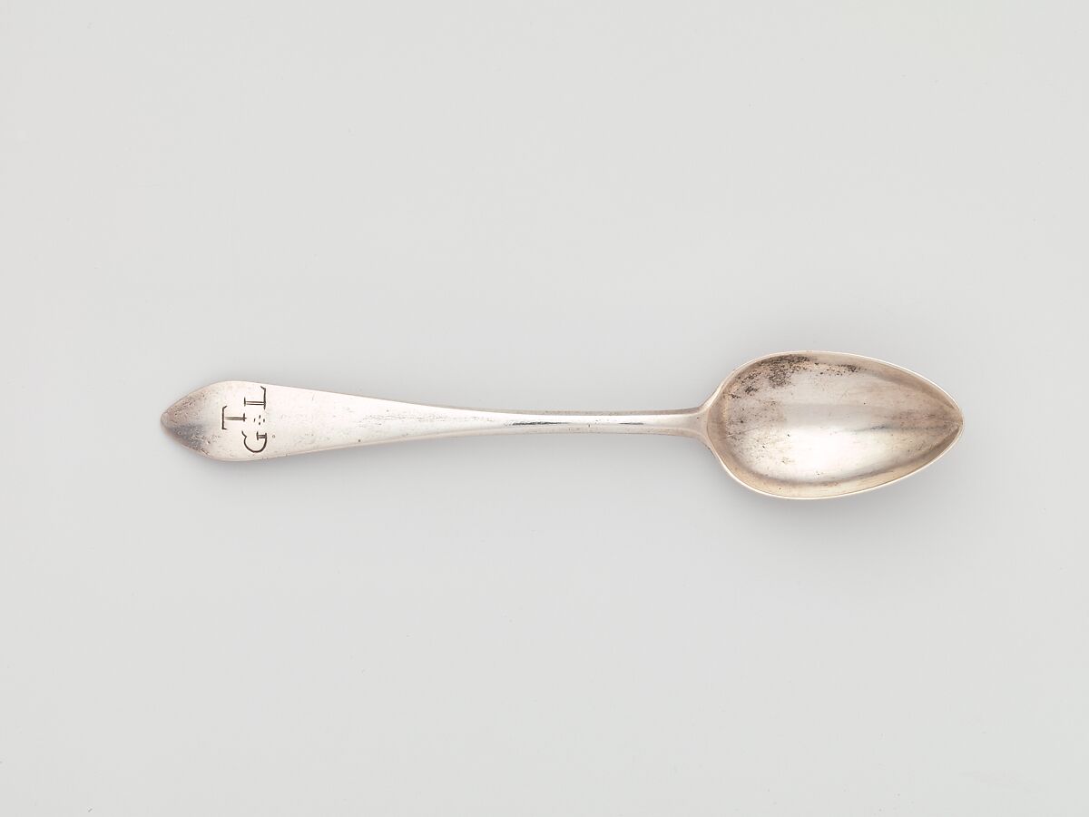 Spoon, Probably Matthias Lemaire (active ca. 1781–1797), Silver, American
