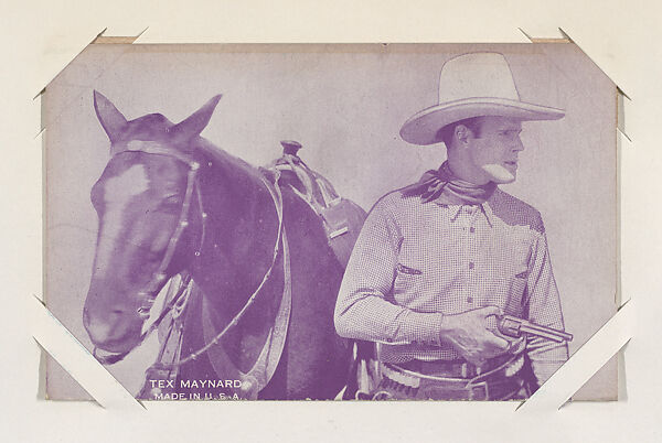 Tex Maynard from Western Stars or Scenes Exhibit Cards series (W412), Commercial color photolithograph 