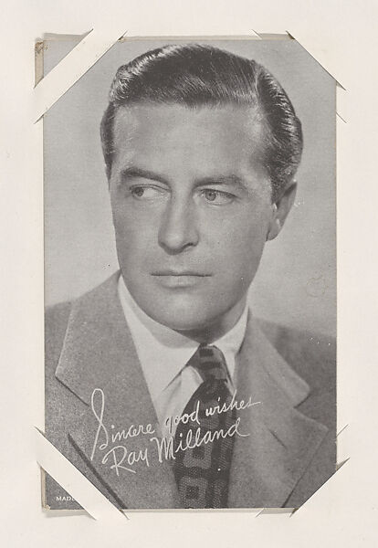 Ray Milland from Movie Stars Exhibit Cards series (W401) | The ...