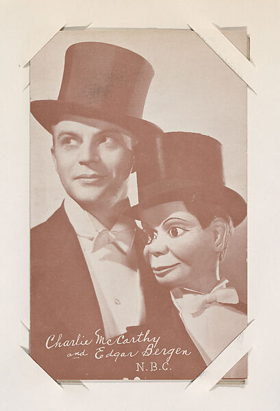 Charlie McCarthy and Edgar Bergen from TV and Radio Stars Exhibit Cards series (W409), Commercial color photolithograph 