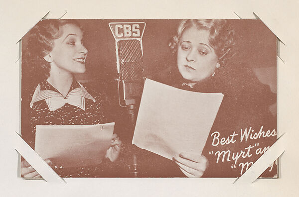 "Myrt" and "Marge" from TV and Radio Stars Exhibit Cards series (W409), Commercial color photolithograph 