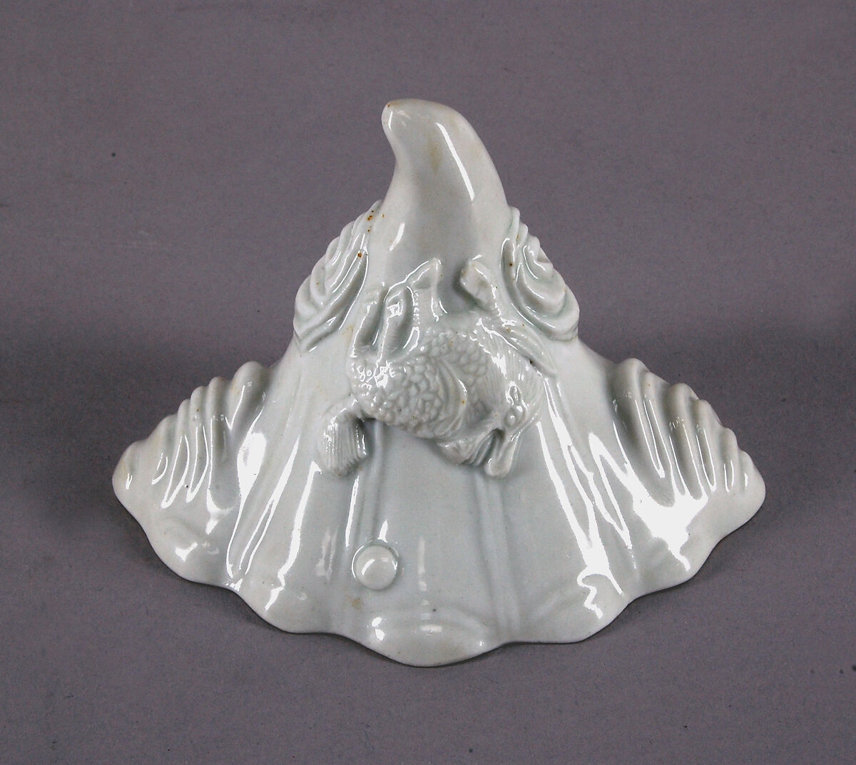 Cup in Shape of Rhinoceros Horn, Porcelain with applied decoration (Dehua ware), China