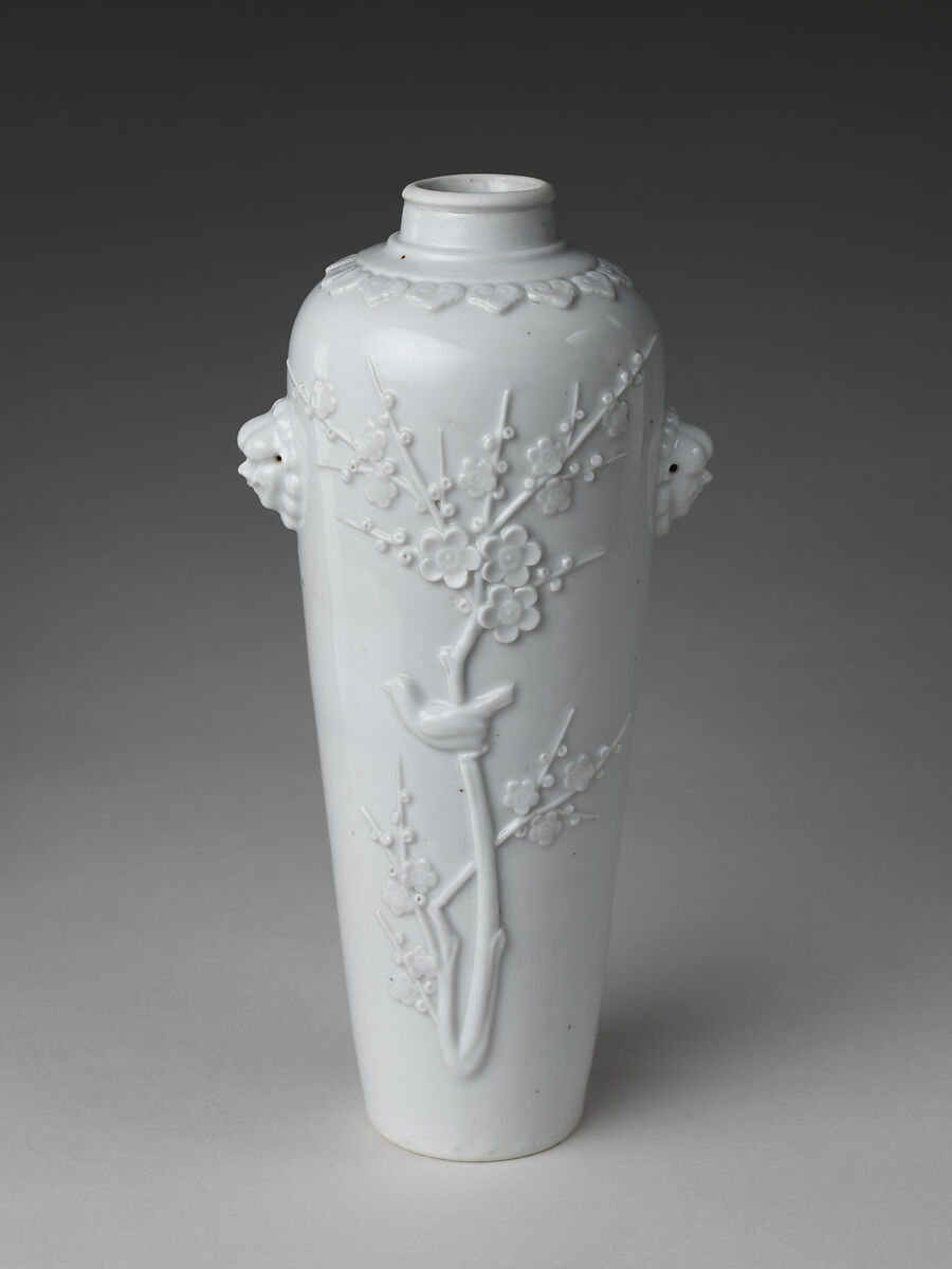 Vase with Plum Blossoms, Porcelain (Dehua ware), China 