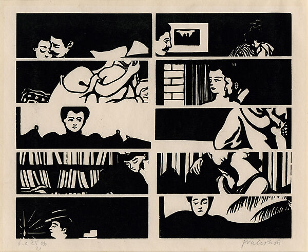 Intimacies: 10 fragments (Les Intimites: Preuve justicative de la destruction), Félix Vallotton (Swiss, Lausanne 1865–1925 Paris), Xylograph 