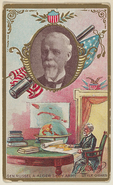 General Russell A. Alger, Secretary of the Army, from the "Generals" series (T63), issued by LeRoy Little Cigars, Issued by LeRoy Little Cigars, Commercial color lithograph 