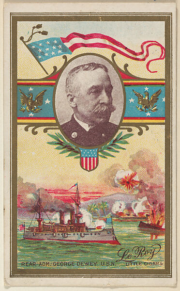 Rear Admiral George Dewey, U.S. Navy, from the "Generals" series (T63), issued by LeRoy Little Cigars, Issued by LeRoy Little Cigars, Commercial color lithograph 
