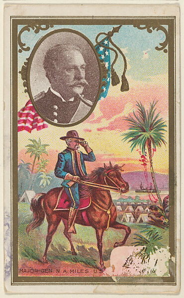 Major General Nelson A. Miles, U.S. Army, from the "Generals" series (T63), issued by LeRoy Little Cigars, Issued by LeRoy Little Cigars, Commercial color lithograph 