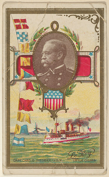 Captain Charles D. Sigsbee, U.S. Navy, from the "Generals" series (T63), issued by LeRoy Little Cigars, Issued by LeRoy Little Cigars, Commercial color lithograph 