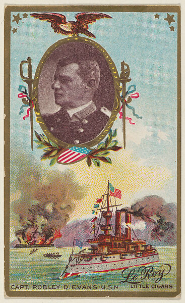 Captain Robley D. Evans, U.S. Navy, from the "Generals" series (T63), issued by LeRoy Little Cigars, Issued by LeRoy Little Cigars, Commercial color lithograph 