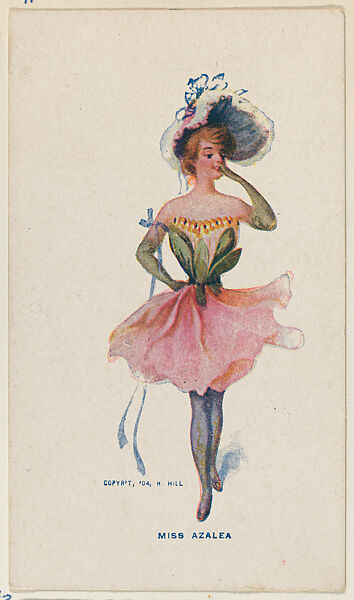 Miss Azalea, from the "Girls and Men in Costume" series (T65), issued with Golden Eagle Cigars by I. Lewis & Co., Issued by I. Lewis &amp; Co., Newark, New Jersey, Commercial color lithograph 