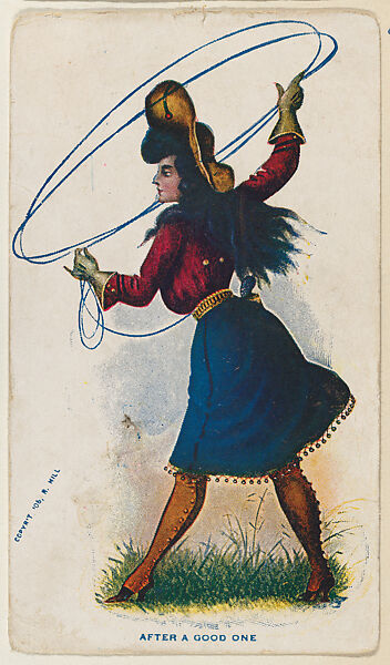 After a good one, from the "Girls and Men in Costume" series (T65), issued with Golden Eagle Cigars by I. Lewis & Co., Issued by I. Lewis &amp; Co., Newark, New Jersey, Commercial color lithograph 