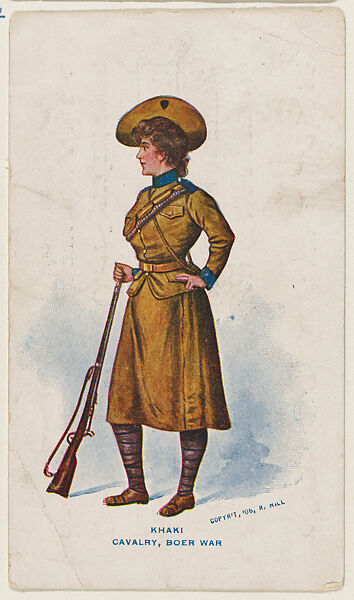 Khaki, Cavalry, Boer War, from the "Girls and Men in Costume" series (T65), issued with Golden Eagle Cigars by I. Lewis & Co., Issued by I. Lewis &amp; Co., Newark, New Jersey, Commercial color lithograph 