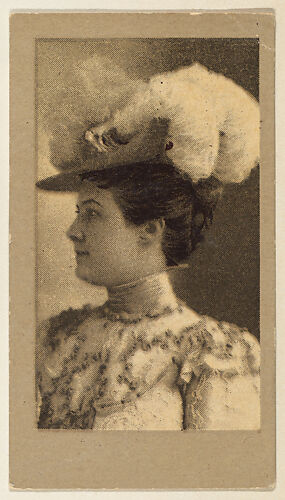 Portrait of a woman with a feathered hat, from the 