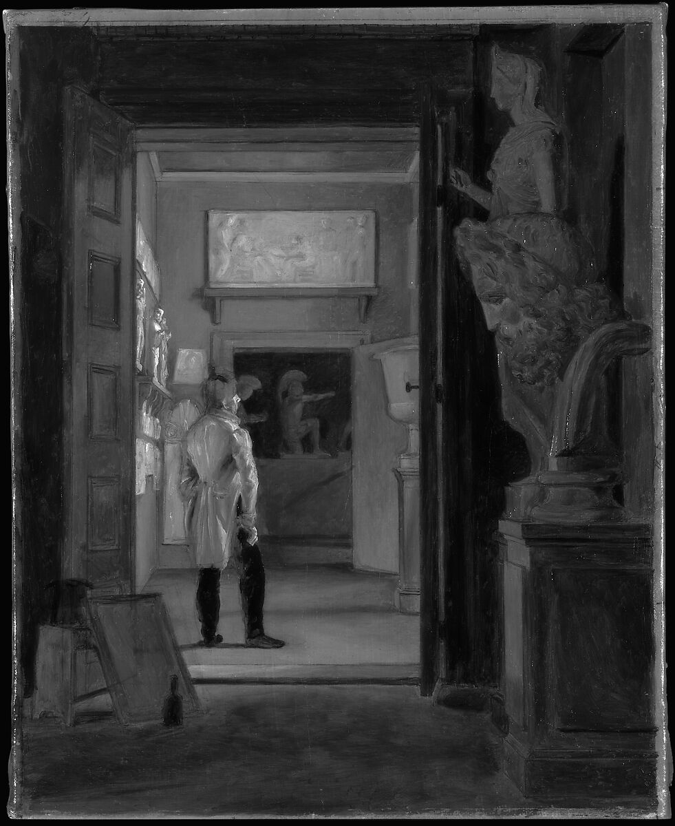 The Hall of Antiquities at Charlottenborg Palace, Copenhagen, Adam August Müller (Danish, Copenhagen 1811–1844 Copenhagen), Oil on canvas