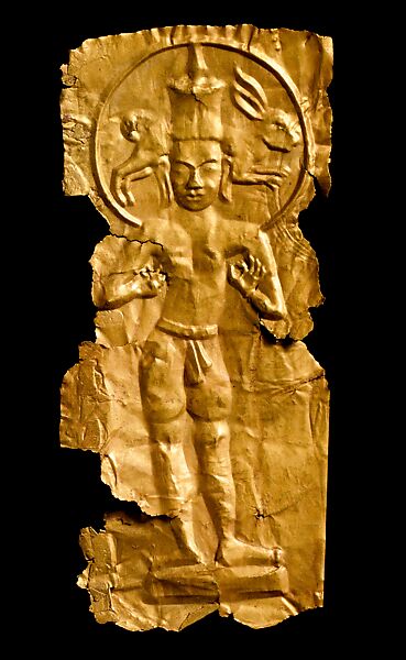 Candraprabha, Personification of the Moon, Repoussé gold, Central Thailand 
