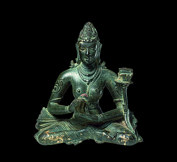 Prajnaparamita, Goddess of Wisdom, Copper alloy with traces of gilding, Sri Lanka, probably Polonnaruva 