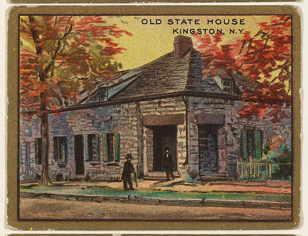 Old State House, Kingston, New York, from the "Historic Homes" series (T69), issued with Helmar Cigarettes by S. Anargyros Tobacco Company, Issued by S. Anargyros Tobacco Company, Commercial color lithograph 