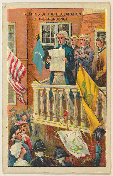 Reading of the Declaration of Independence, from the "Historical Events" series (T70), issued with Hoffman House Magnums Cigars, Flexo Giants Little Cigars, Buffo Little Cigars, and Just Suits Cut Plug, Commercial color lithograph