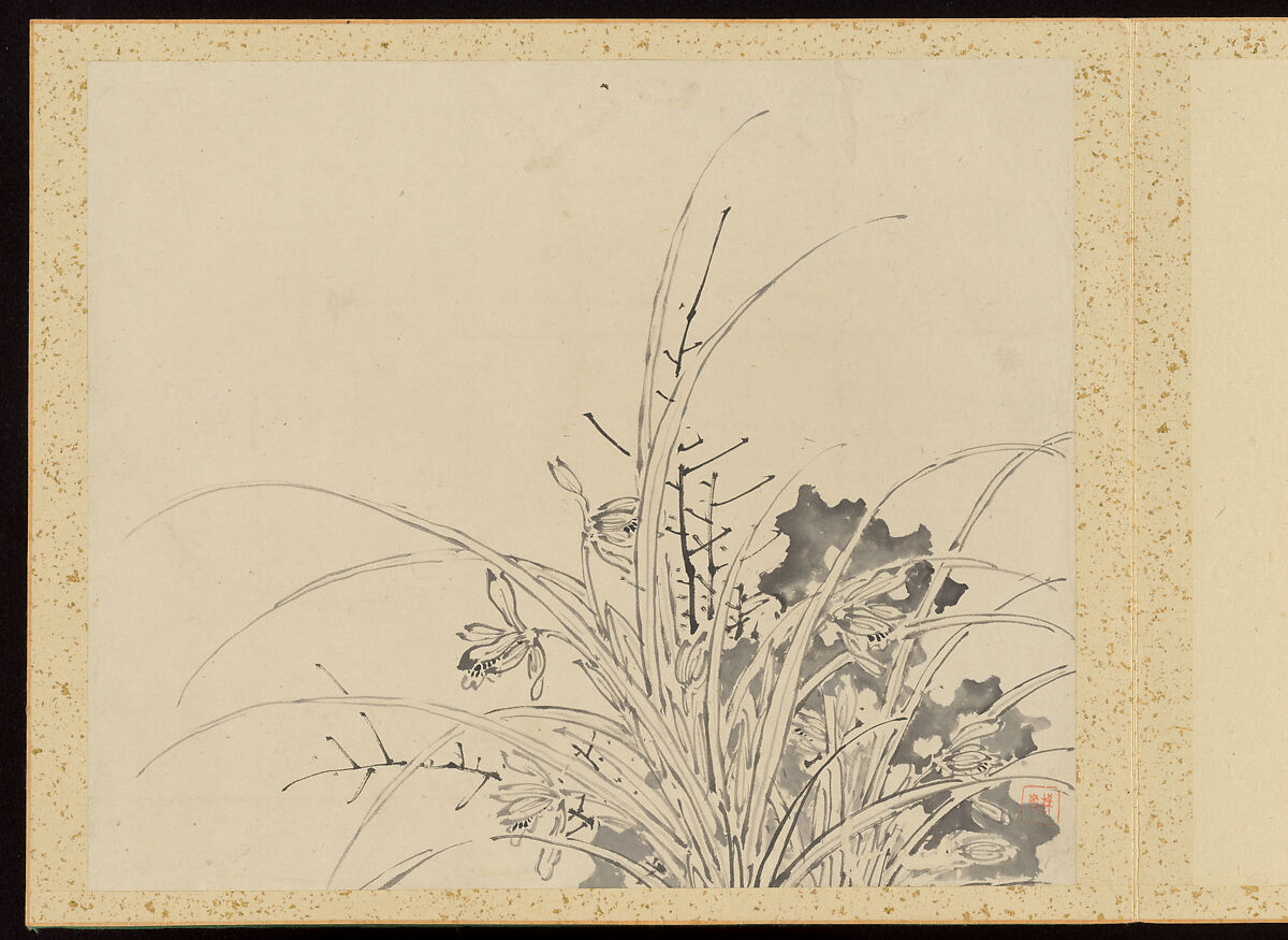"Refined Elegance in the Four Seasons" (Shiji seiga), Album of Flower Paintings, Yamamoto Baiitsu (Japanese, 1783–1856), Album of twelve leaves; ink on paper, Japan