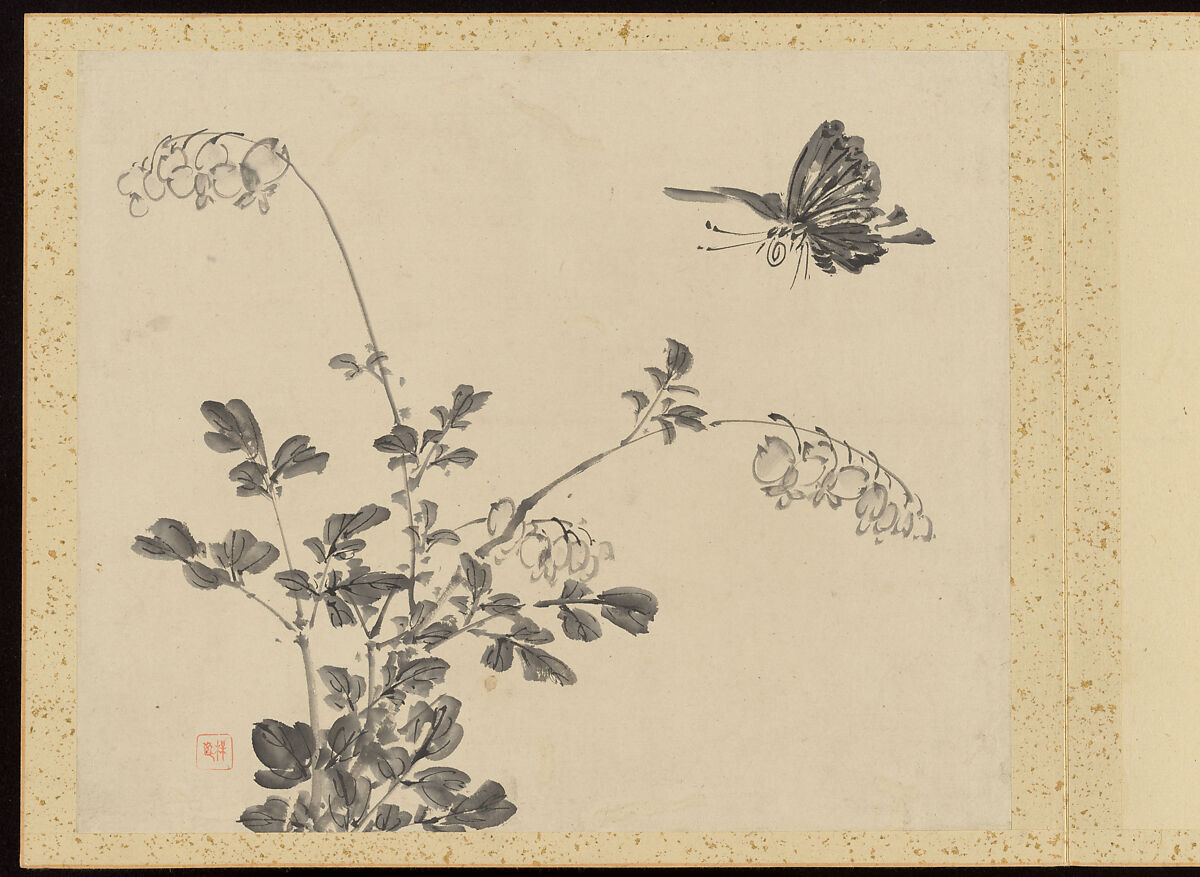 "Refined Elegance in the Four Seasons" (Shiji seiga), Album of Flower Paintings, Yamamoto Baiitsu (Japanese, 1783–1856), Album of twelve leaves; ink on paper, Japan
