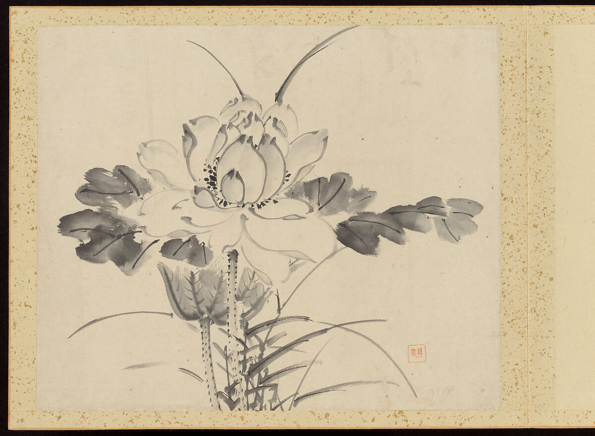 "Refined Elegance in the Four Seasons" (Shiji seiga), Album of Flower Paintings, Yamamoto Baiitsu (Japanese, 1783–1856), Album of twelve leaves; ink on paper, Japan