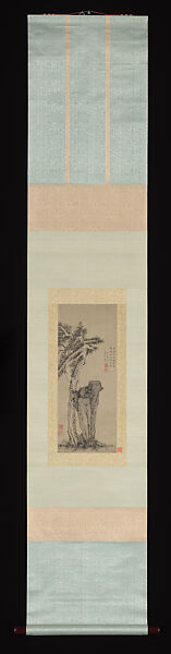 Old pine, Wen Zhengming (Chinese, 1470–1559), Hanging scroll; ink and color on silk, China