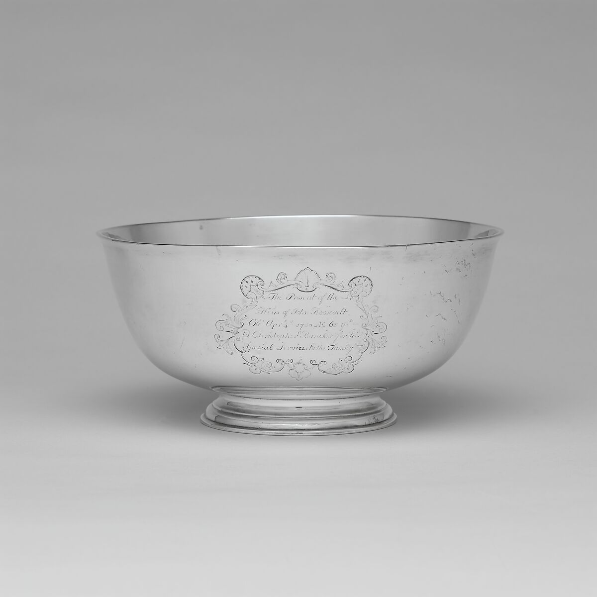 Punch Bowl, Adrian Bancker (1703–1772), Silver, American 