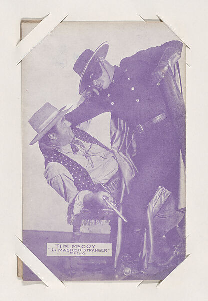 Tim McCoy "in Masked Stranger" from Western Stars or Scenes Exhibit Cards series (W412), Commercial color photolithograph 