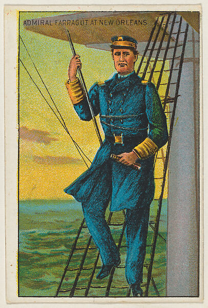 Admiral Farragut at New Orleans, from the "Historical Events" series (T70), issued with Just Suits Cut Plug Tobacco, Commercial color lithograph 