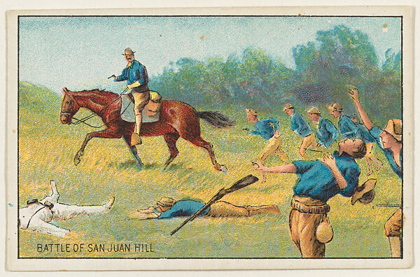 Battle of San Juan Hill, from the "Historical Events" series (T70), issued with Just Suits Cut Plug Tobacco, Commercial color lithograph 