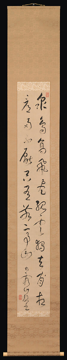 Landscape and Couplet of Chinese Verse, Ike no Taiga (Japanese, 1723–1776), Pair of hanging scrolls; ink on paper, Japan