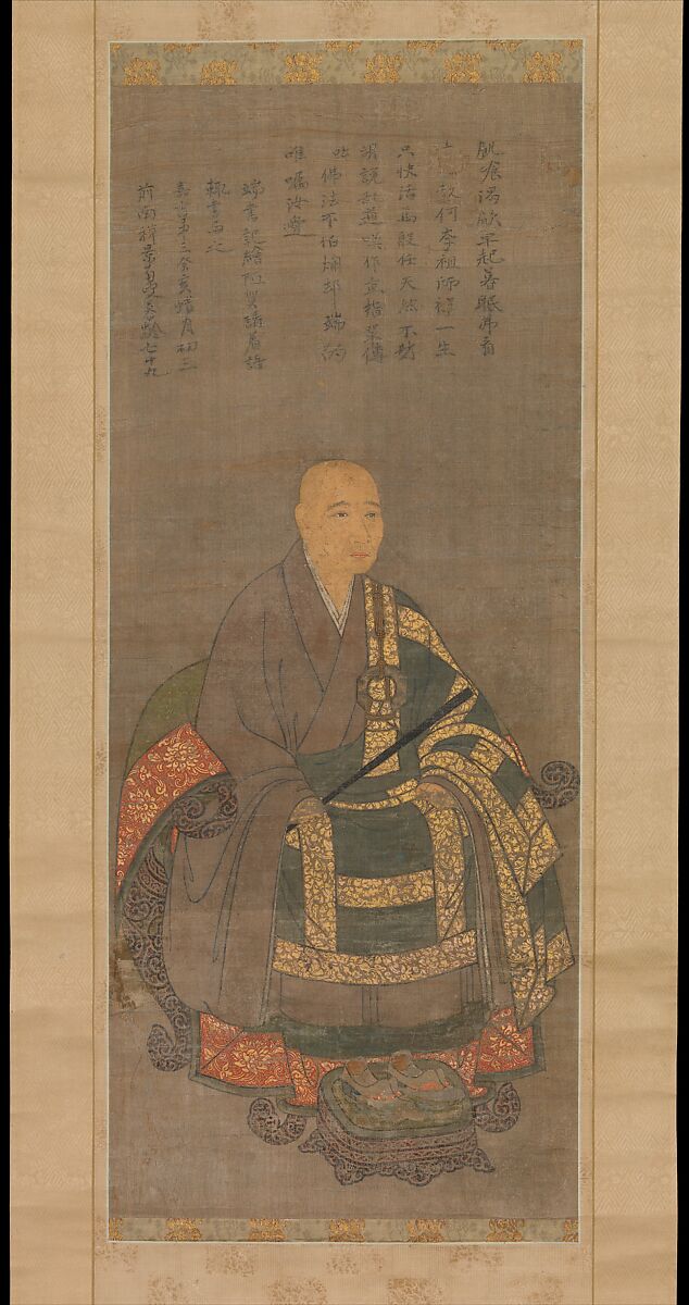 Portrait of Keinan Eibun, Hanging scroll; ink, color, and gold on silk, Japan 